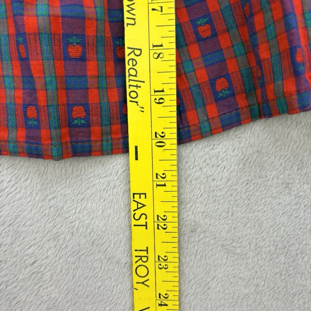 Vintage Oshkosh Dress Girls 3T Red Jumper Apple Plaid Made In USA - Picture 6 of 8
